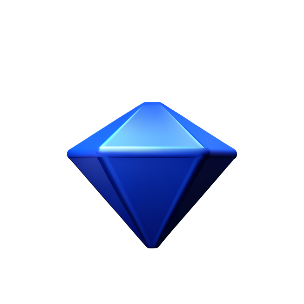 diamond 3d rendering icon illustration png