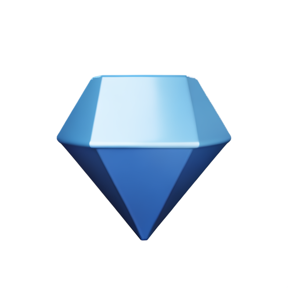 diamond 3d rendering icon illustration png