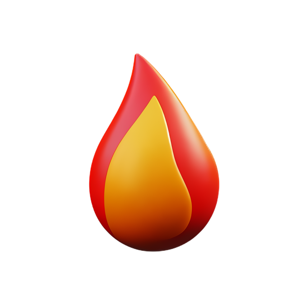 flame 3d rendering icon illustration png
