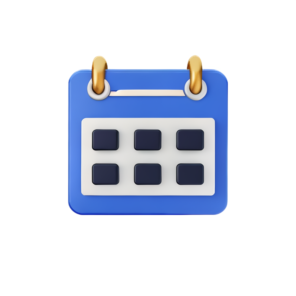 calendrier 3d icône illustration png