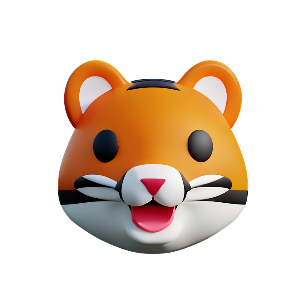 tiger 3d rendering icon illustration png