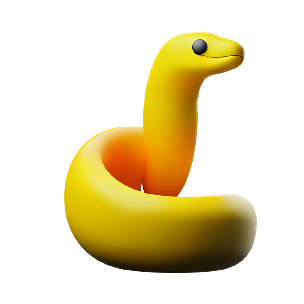 snake 3d rendering icon illustration png