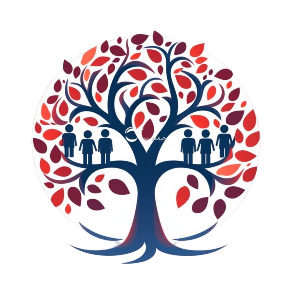 famille arbre symbole icône logo conception modèle ai génératif png