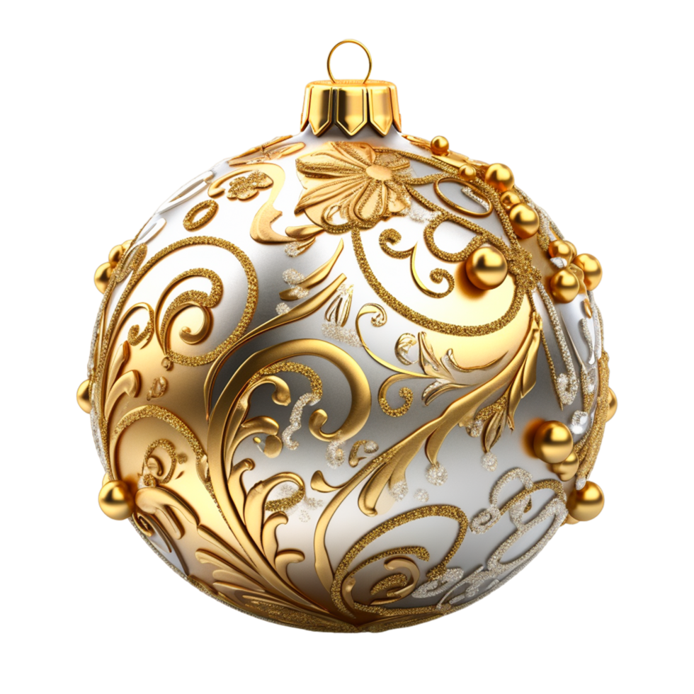 Golden And Mixed Colored Christmas Ball ai generative png