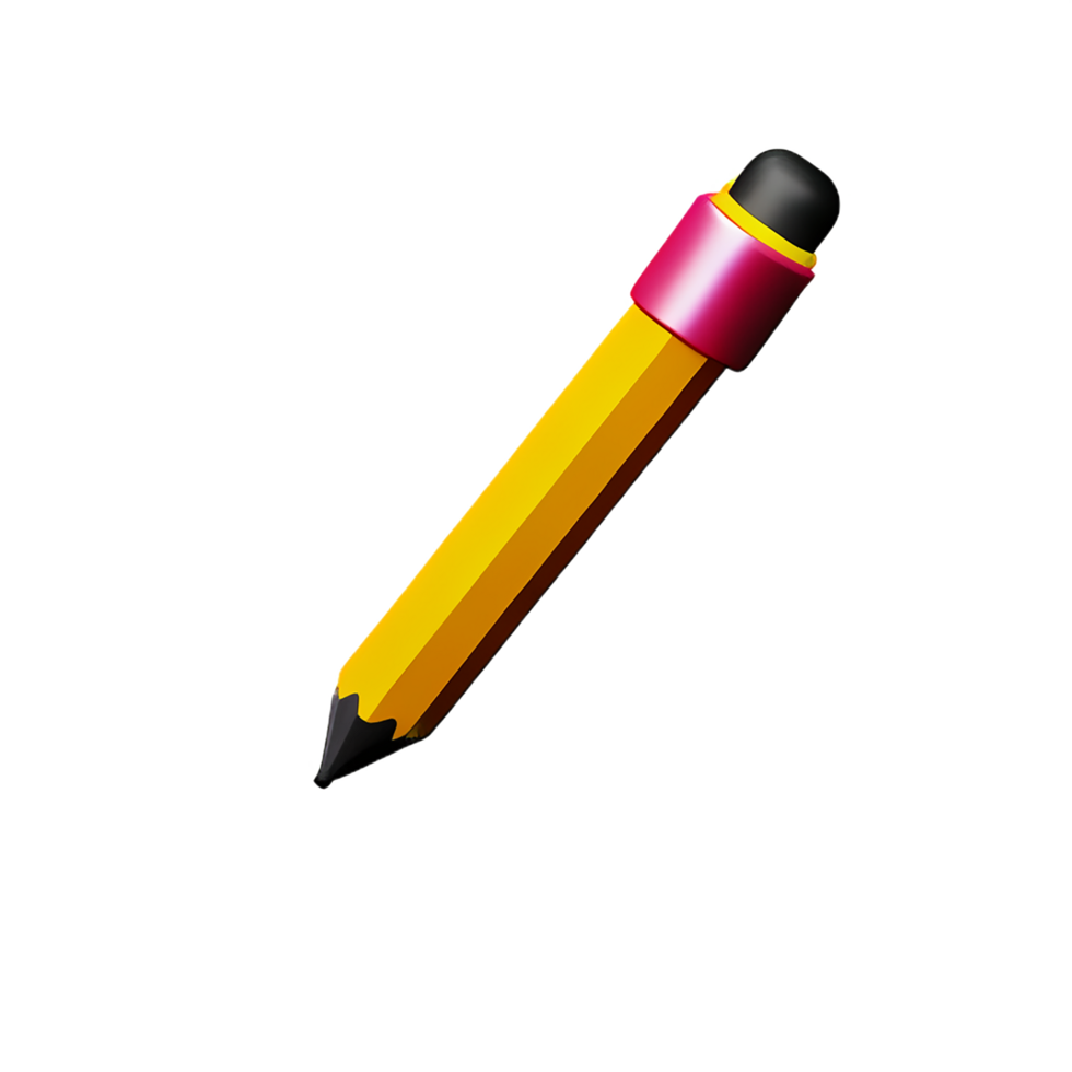 pencil 3d rendering icon illustration png
