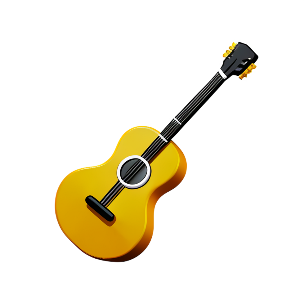 guitar 3d rendering icon illustration png