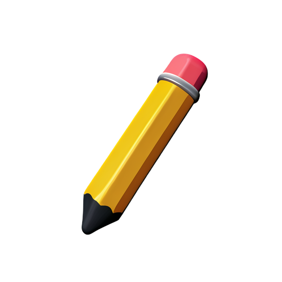 pencil 3d rendering icon illustration png