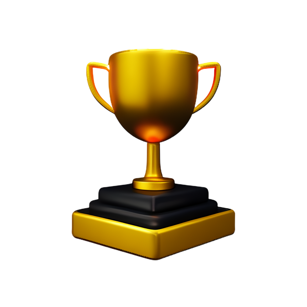 Trophy 3d rendering icon illustration png