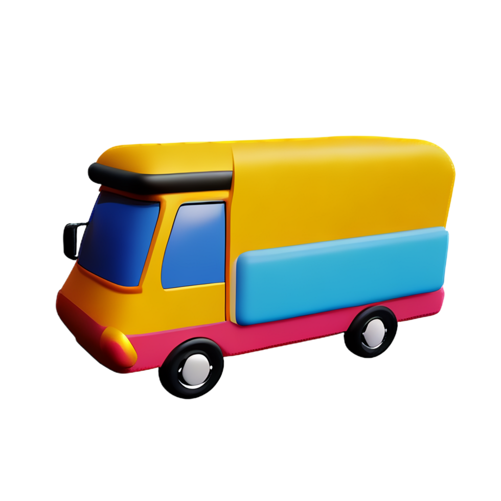 bus 3d rendering icon illustration png