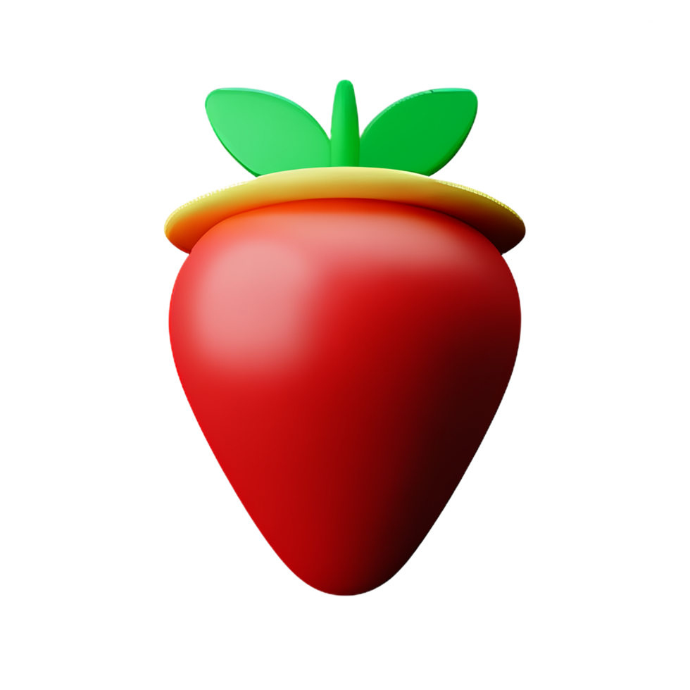 strawberry 3d rendering icon illustration png