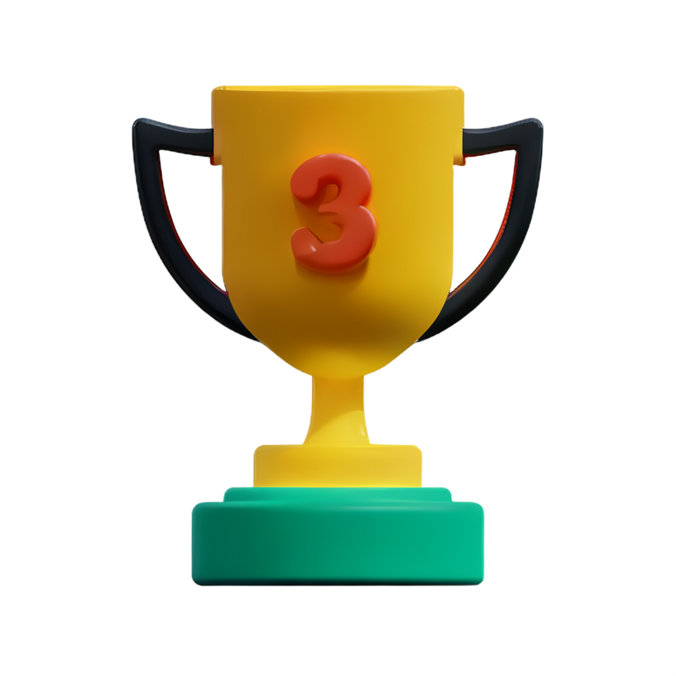 Trophy 3d rendering icon illustration png