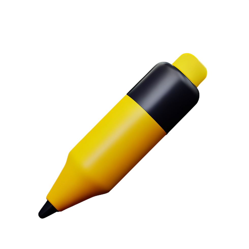 3d illustration of highlighter school education icon png