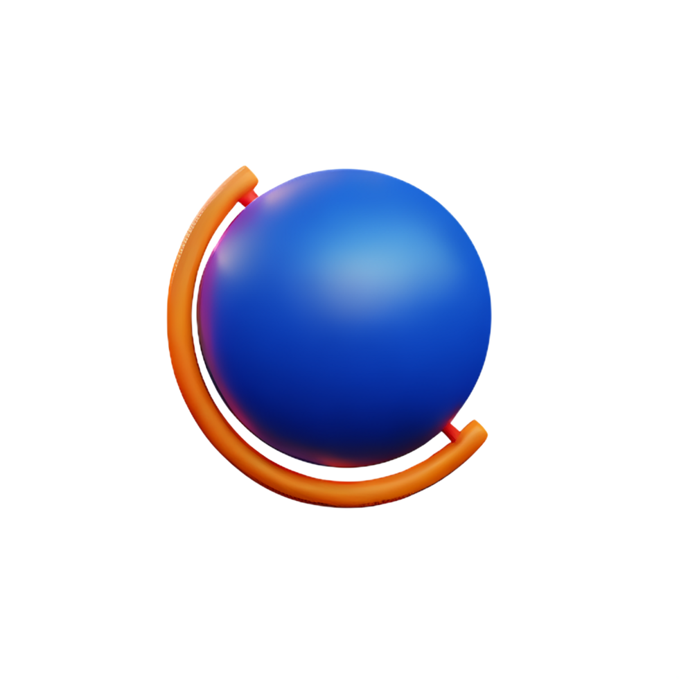 globe 3d rendering icon illustration png