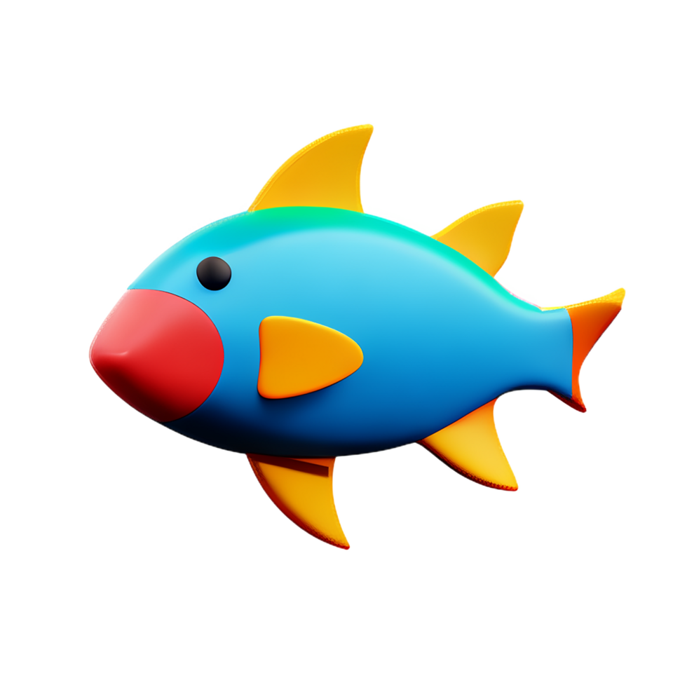 Fish 3d icon illustration png