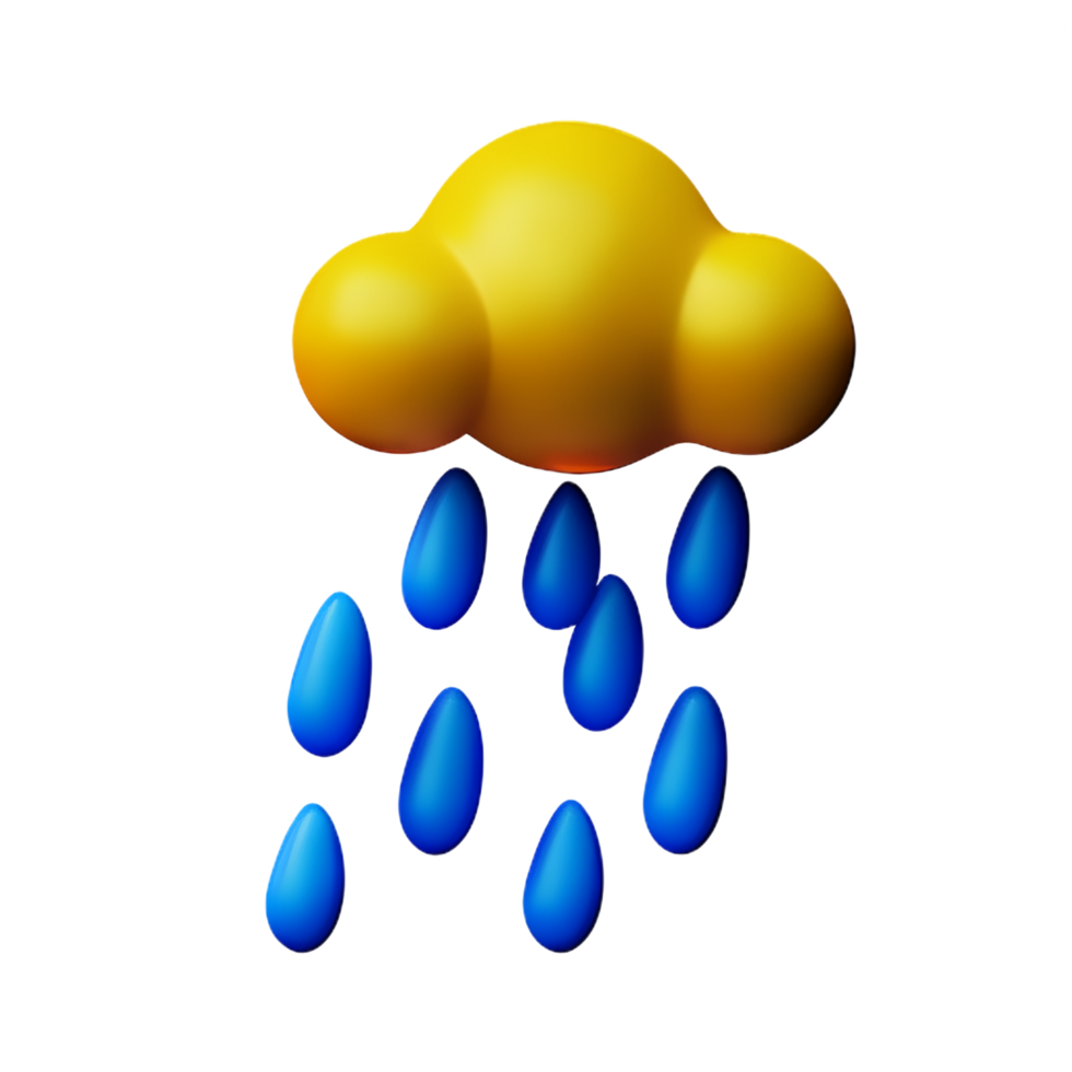 Rain 3d rendering icon illustration png