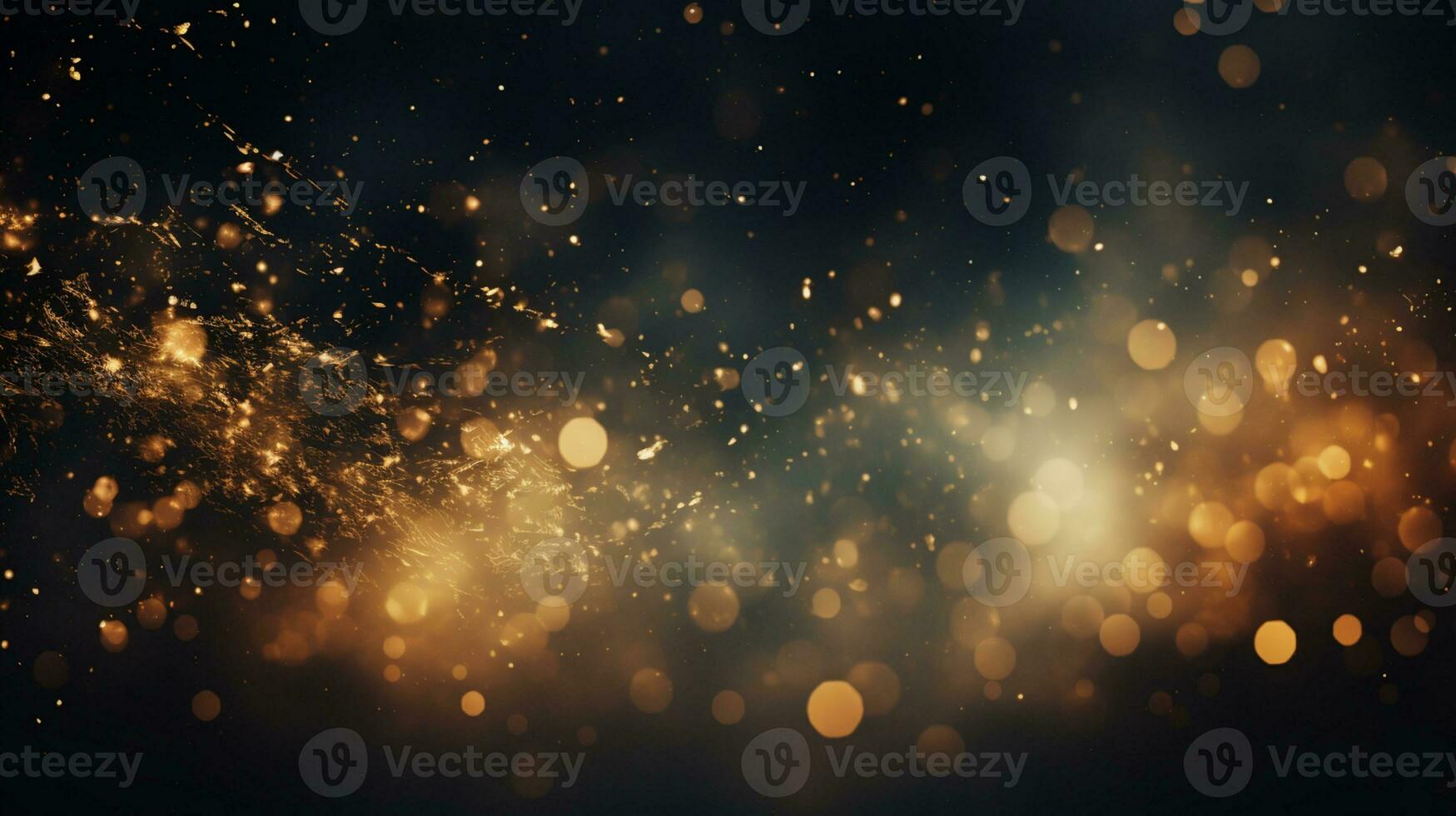 Abstract colorful glittering effect defocused design on dark background, shiny elegance fantasy bright color contrast with black concept, AI Generative photo