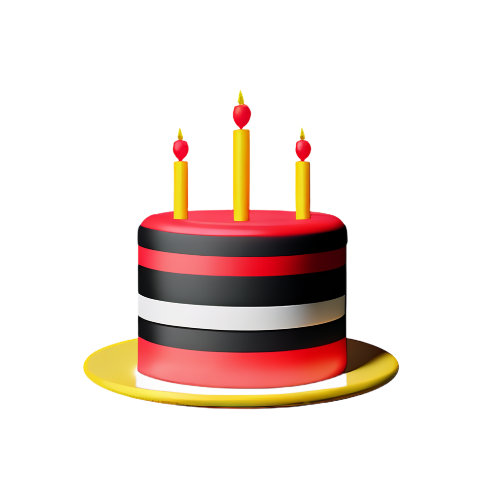 Birthday cake 3d rendering icon illustration png