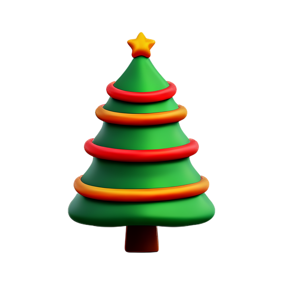 christmas 3d christmas tree with shiny ornaments png