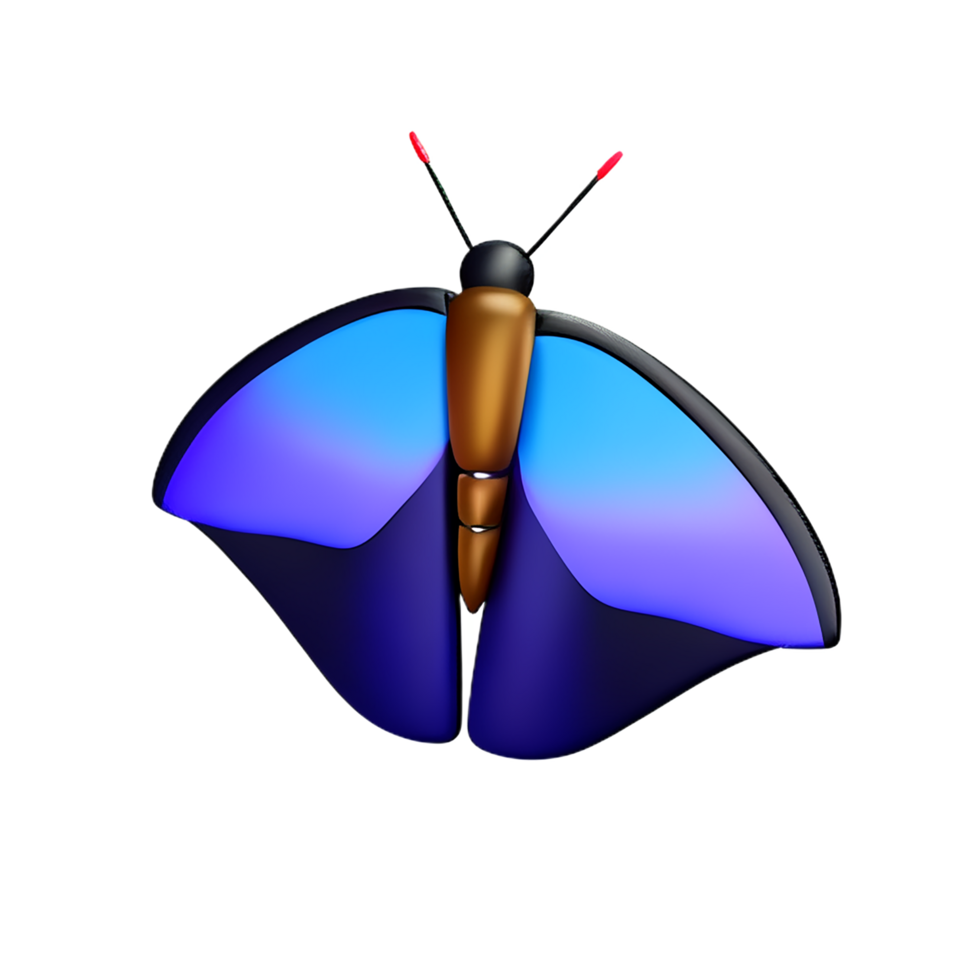butterfly 3d icon illustration png