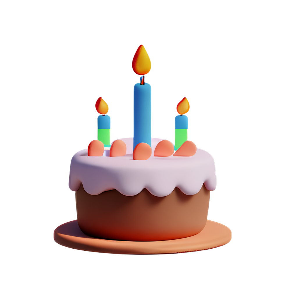 Birthday cake 3d rendering icon illustration png