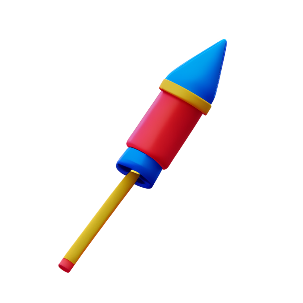 illustration de fusée de feux d'artifice de noël 3d png