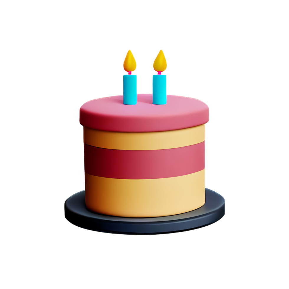 Birthday cake 3d rendering icon illustration png