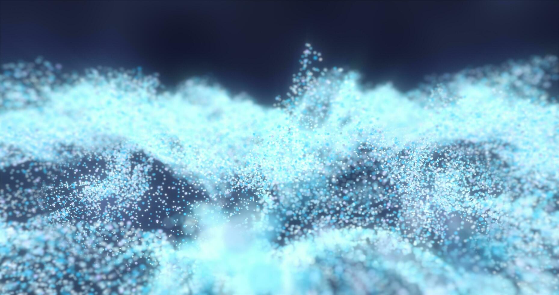 Blue waves from energy particles magical glowing high tech futuristic light dots abstract background photo