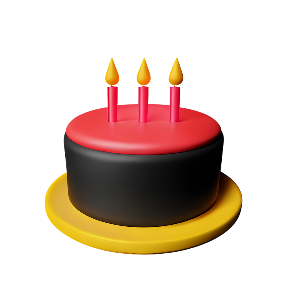 Birthday cake 3d rendering icon illustration png