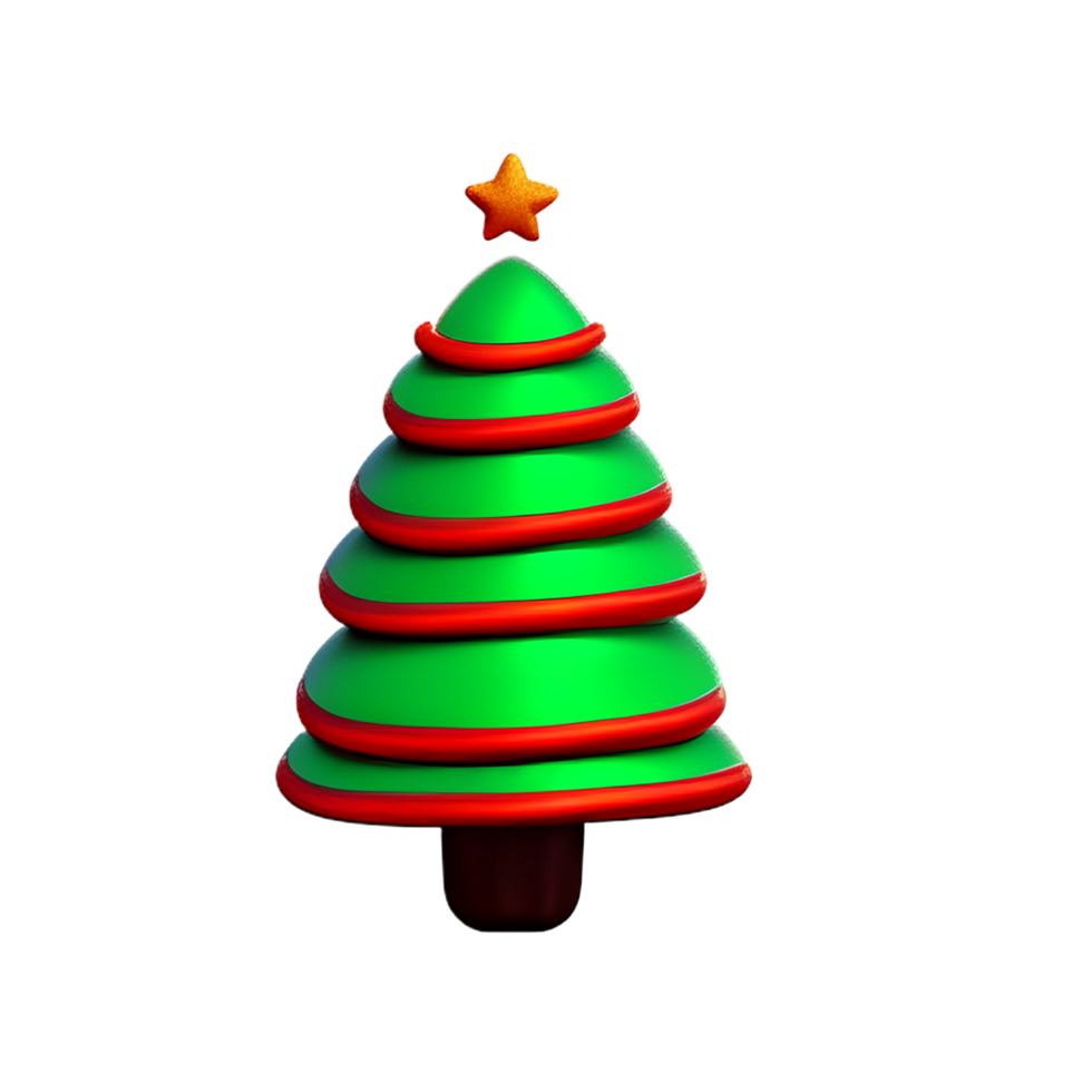 Navidad 3d Navidad árbol con brillante adornos png