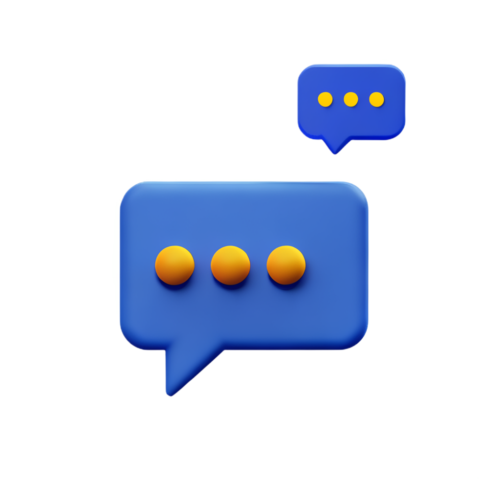 virtual assistant chat conversation with 3d render png