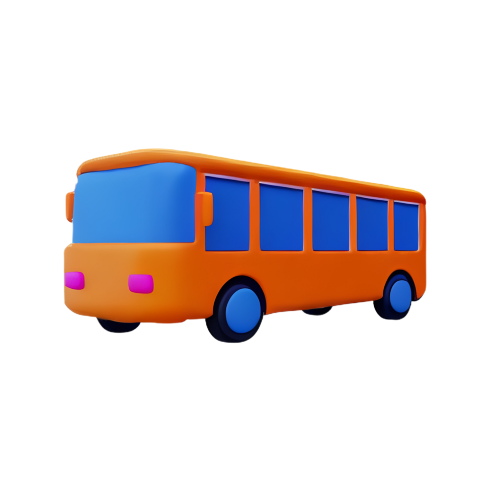 bus 3d rendering icon illustration png