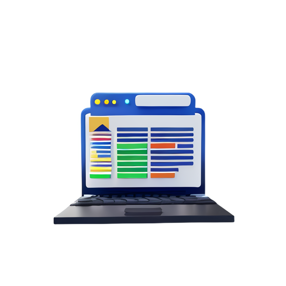 business chart with 3d render ai robot illustration png