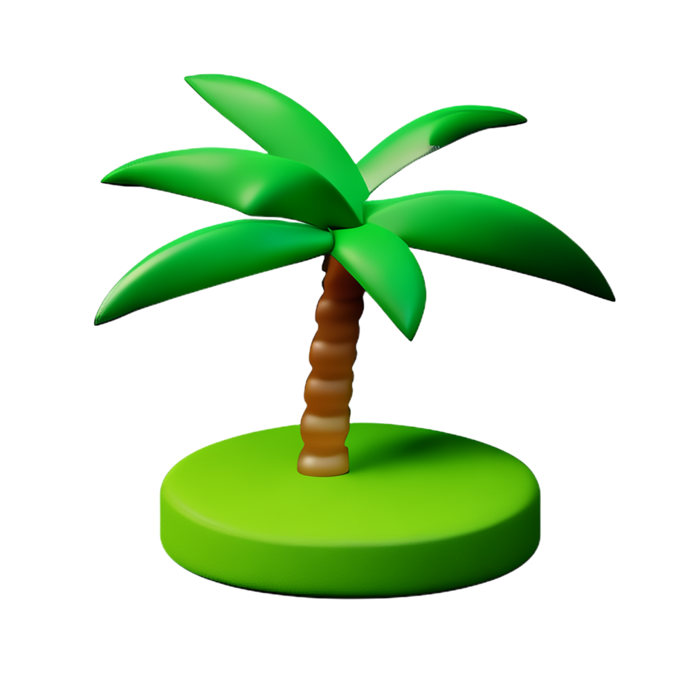 Palm tree 3d rendering icon illustration png