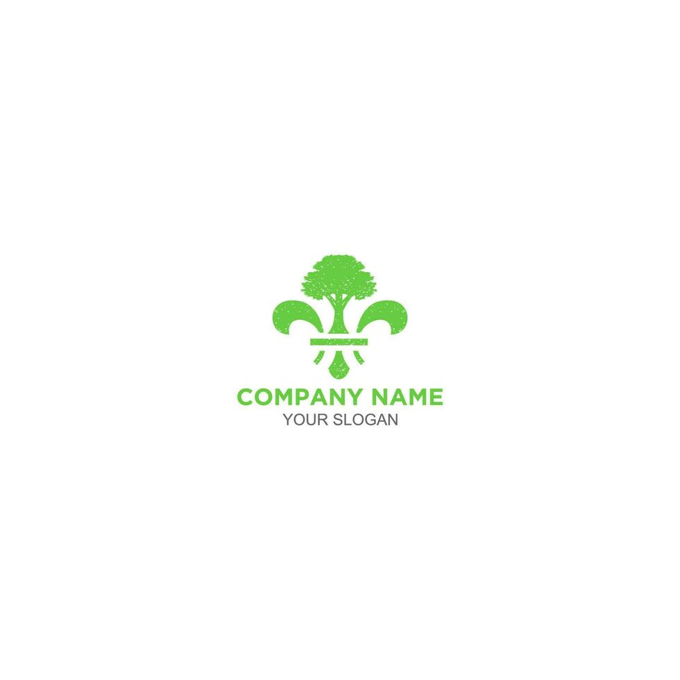 Fleur de lys tree service logo vector