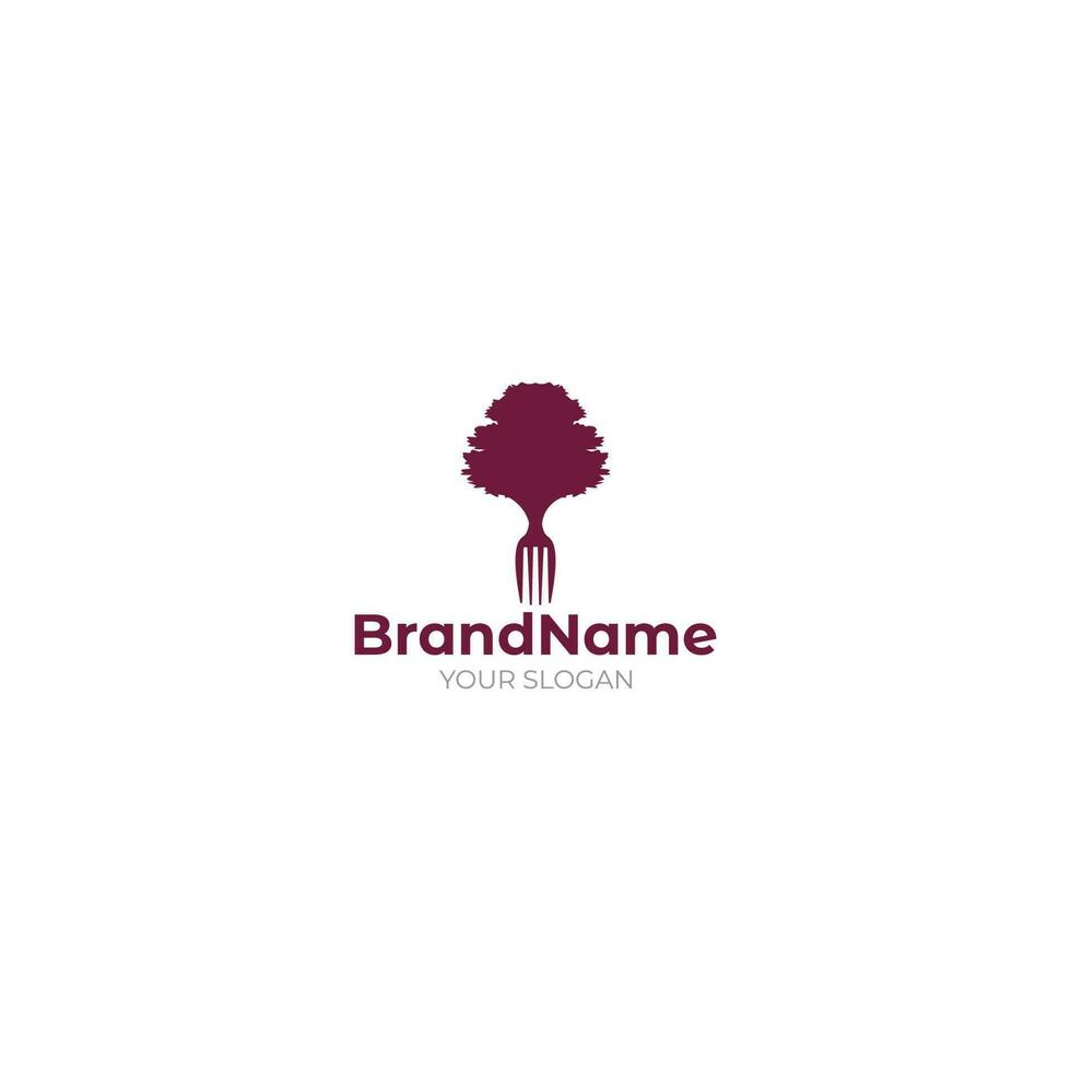 Fork Food Healthy Logo Design Vector