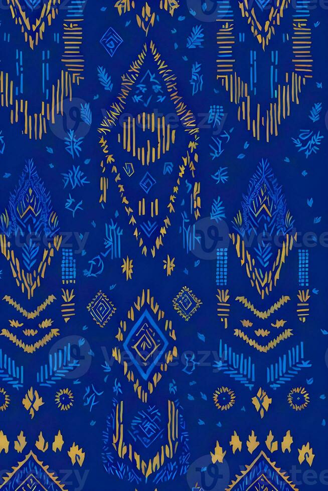 Vintage Tribal art seamless pattern background photo