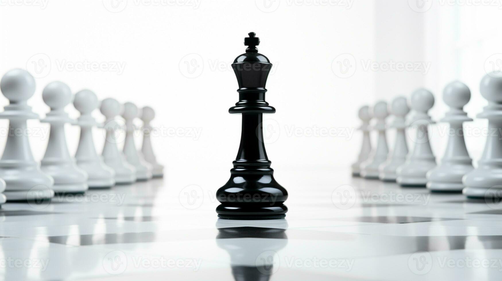 Chess Game use strategies to rules the board, Decision Making match, chess piece Isolated on White Background, AI Generated photo