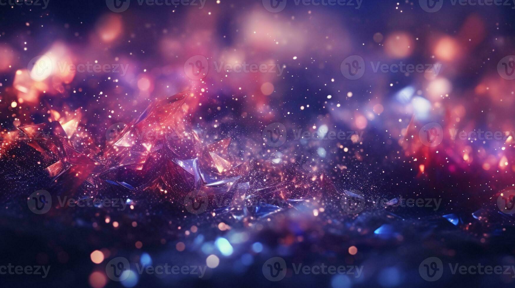 Abstract colorful glittering effect defocused design on dark background, shiny elegance fantasy bright color contrast with black concept, AI Generative photo