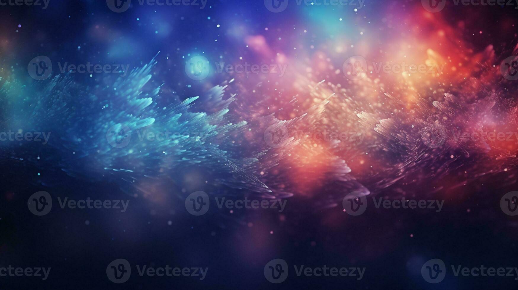 Abstract colorful glittering effect defocused design on dark background, shiny elegance fantasy bright color contrast with black concept, AI Generative photo