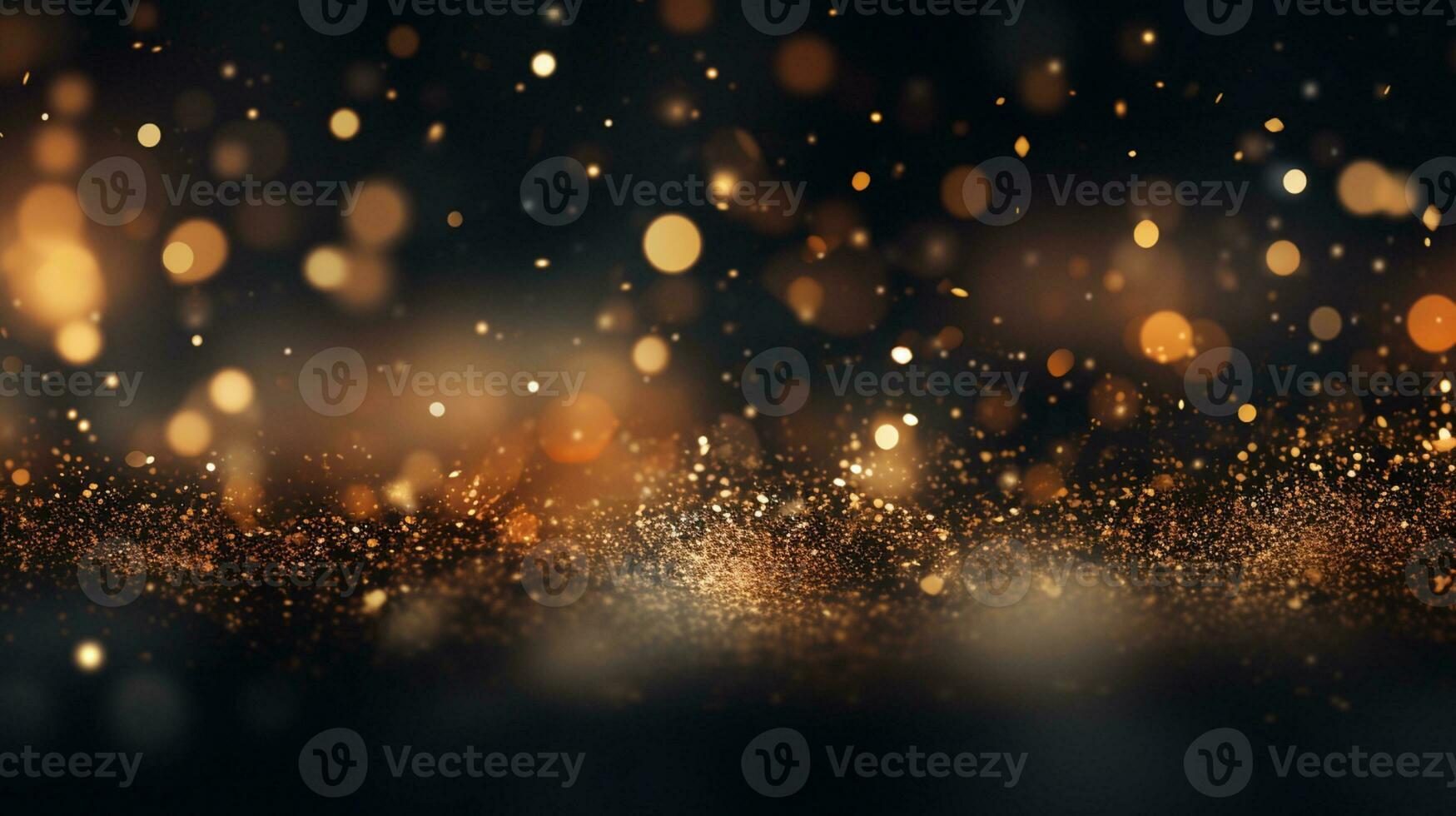 Abstract colorful glittering effect defocused design on dark background, shiny elegance fantasy bright color contrast with black concept, AI Generative photo