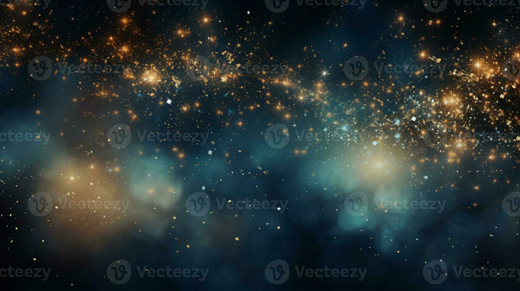 Abstract colorful glittering effect defocused design on dark background, shiny elegance fantasy bright color contrast with black concept, AI Generative photo