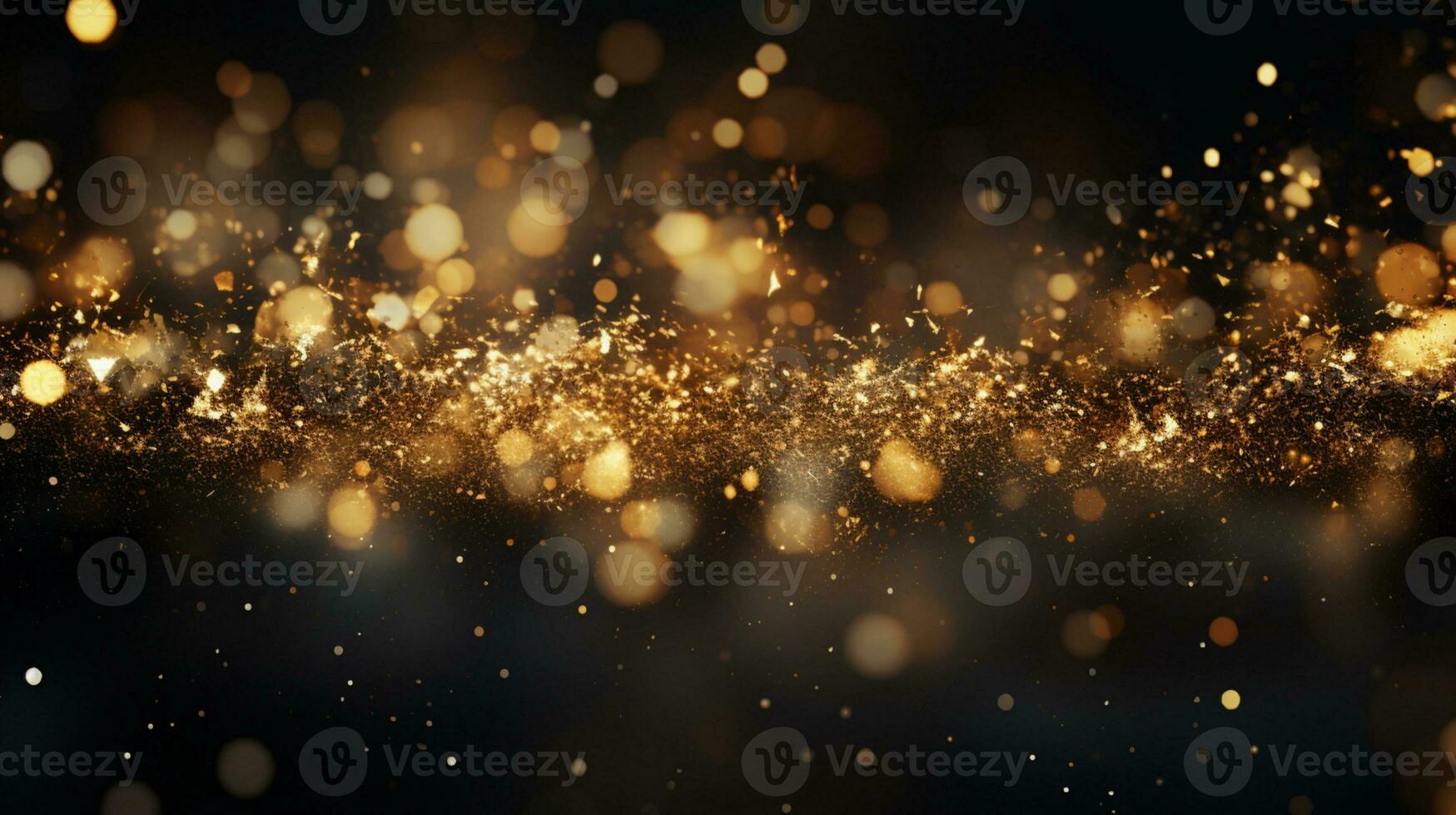 Abstract colorful glittering effect defocused design on dark background, shiny elegance fantasy bright color contrast with black concept, AI Generative photo