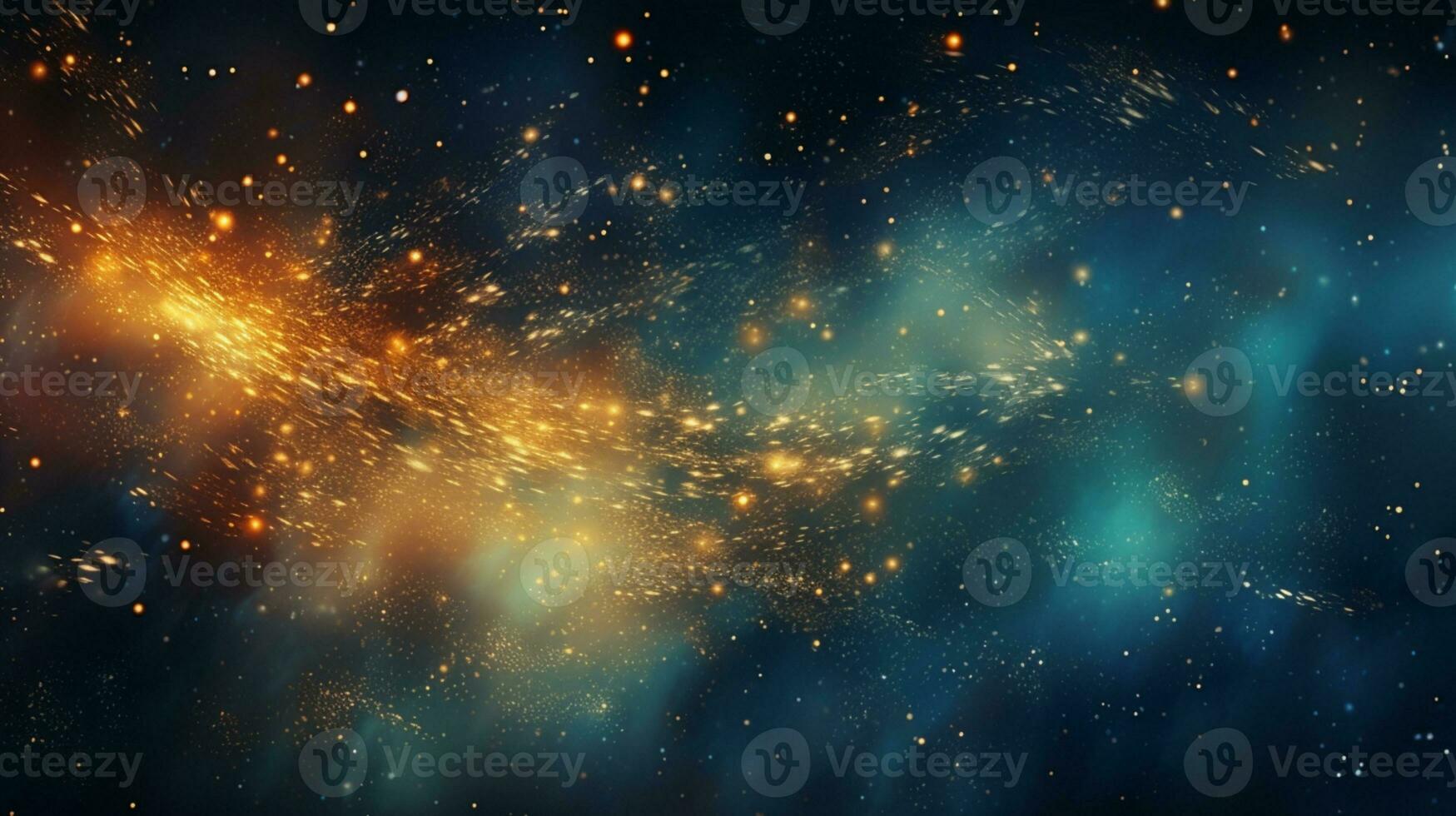 Abstract colorful glittering effect defocused design on dark background, shiny elegance fantasy bright color contrast with black concept, AI Generative photo