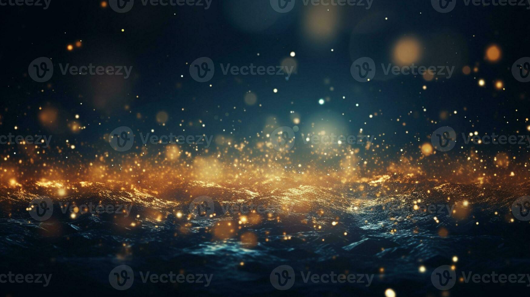 Abstract colorful glittering effect defocused design on dark background, shiny elegance fantasy bright color contrast with black concept, AI Generative photo