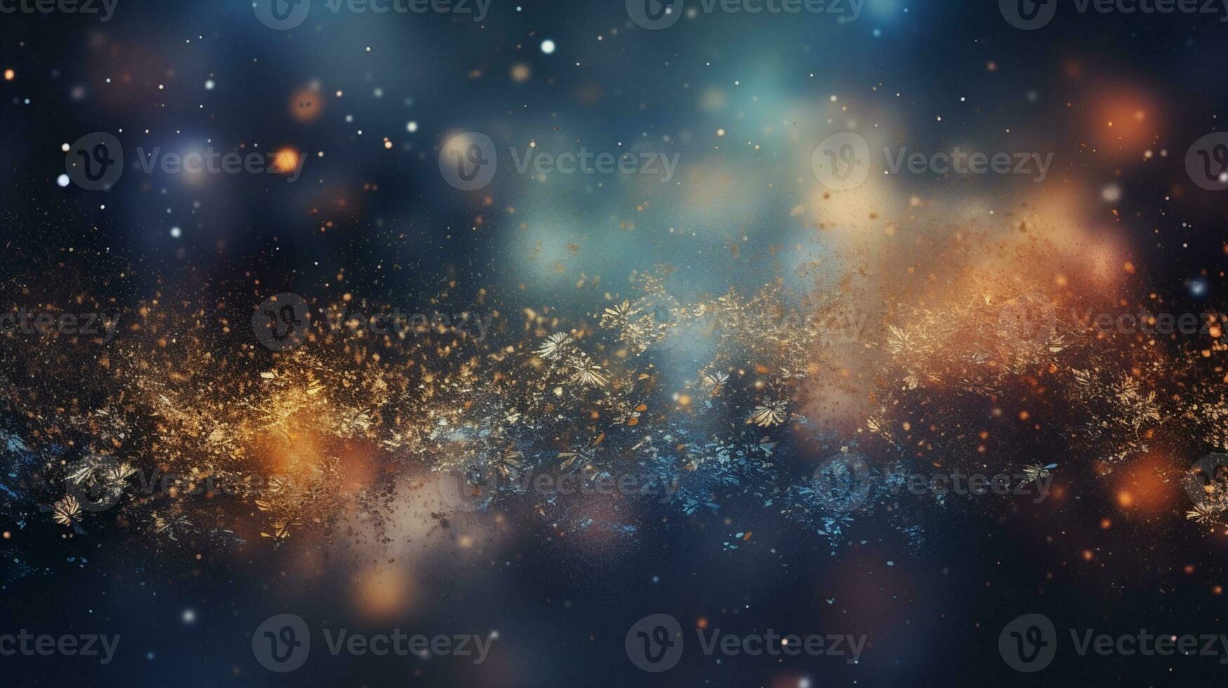 Abstract colorful glittering effect defocused design on dark background, shiny elegance fantasy bright color contrast with black concept, AI Generative photo