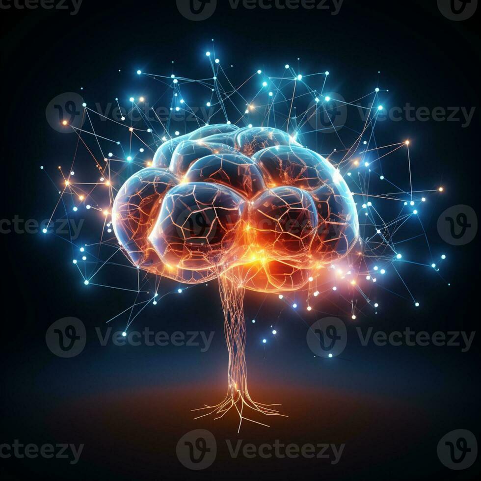 A digital Human brain model Futuristic tech development, Human design, The artificial intelligence, Smart mind, AI Generative photo