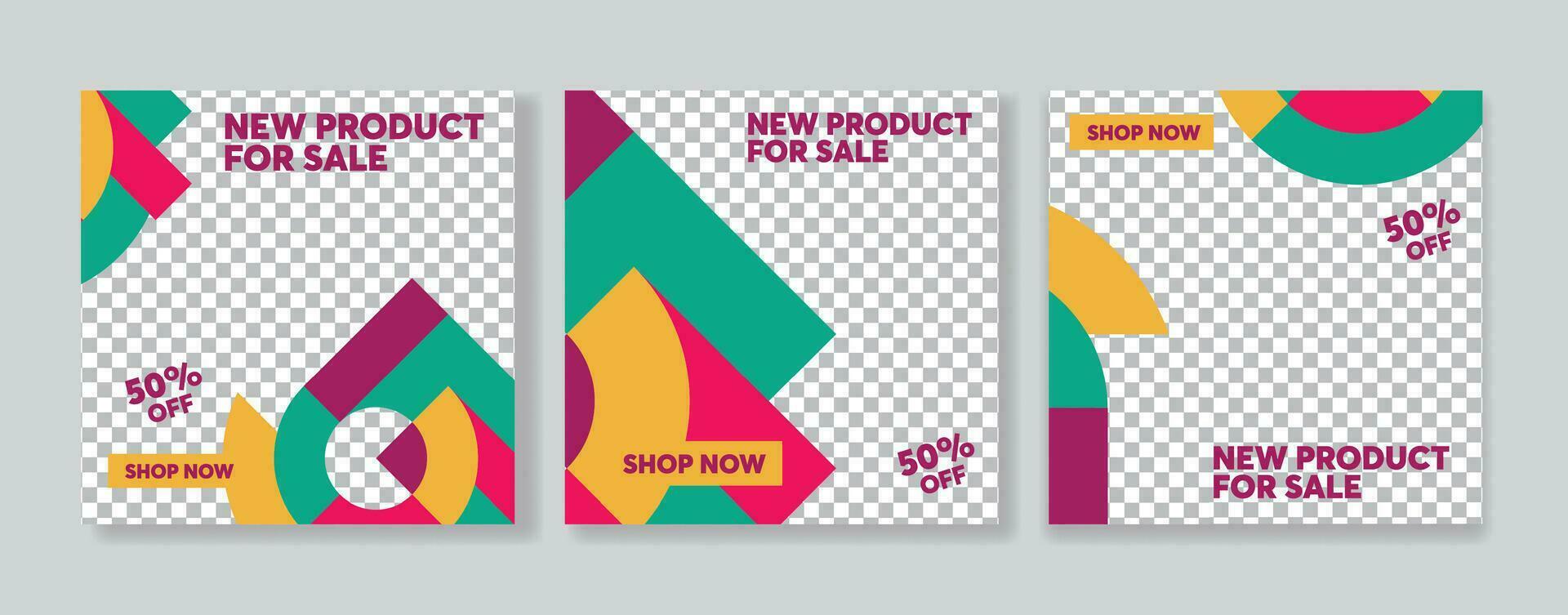 Editable minimal square banner template. Suitable for social media post and web internet ads. Vector illustration with photo college