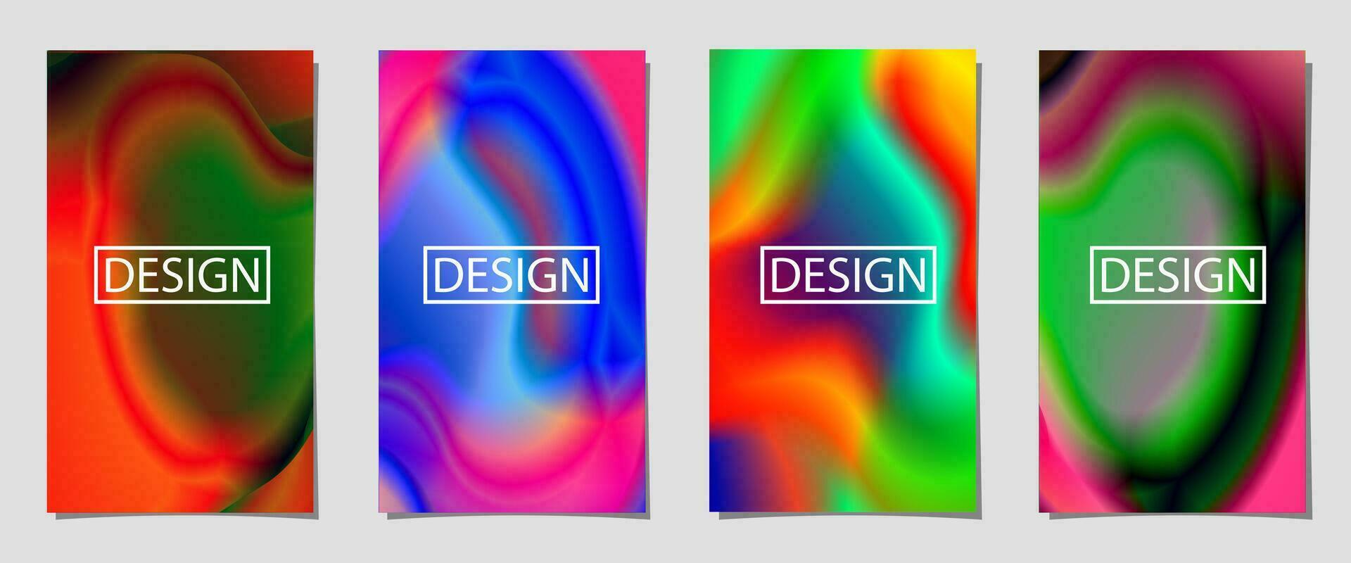 set of abstract background with colorful wave gradation color, colorful shape background for poster flyer banner backdrop. vertical banner. cool fluid background. vector illustration