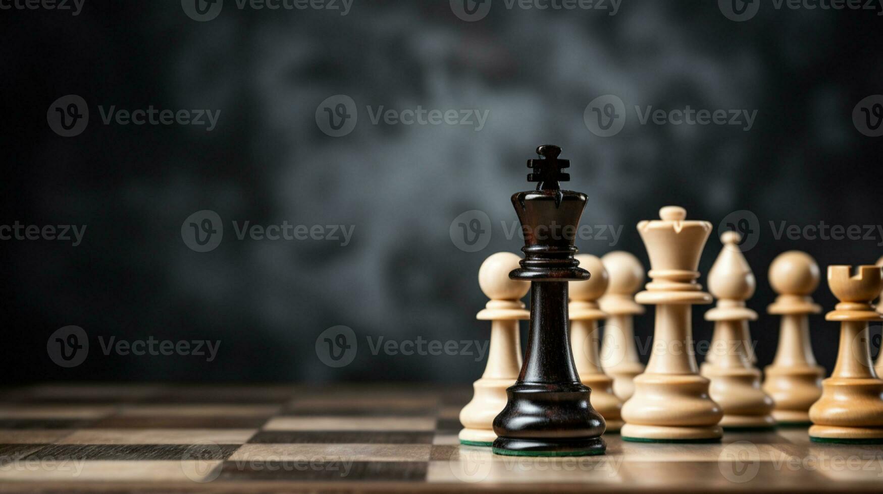 ajedrez juego utilizar estrategias a reglas el junta, decisión haciendo fósforo, ajedrez pedazo aislado en fondo, ai generado foto