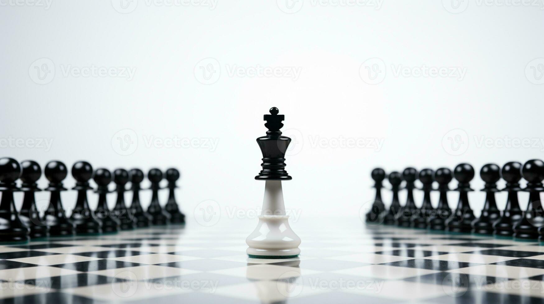 Chess Game use strategies to rules the board, Decision Making match, chess piece Isolated on White Background, AI Generated photo